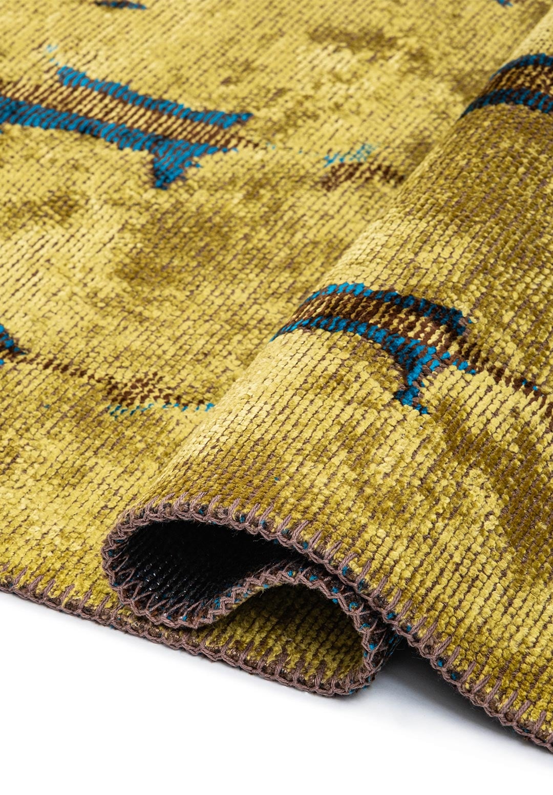 MAYA CYAN - DARK BROWN - KIWI RUG