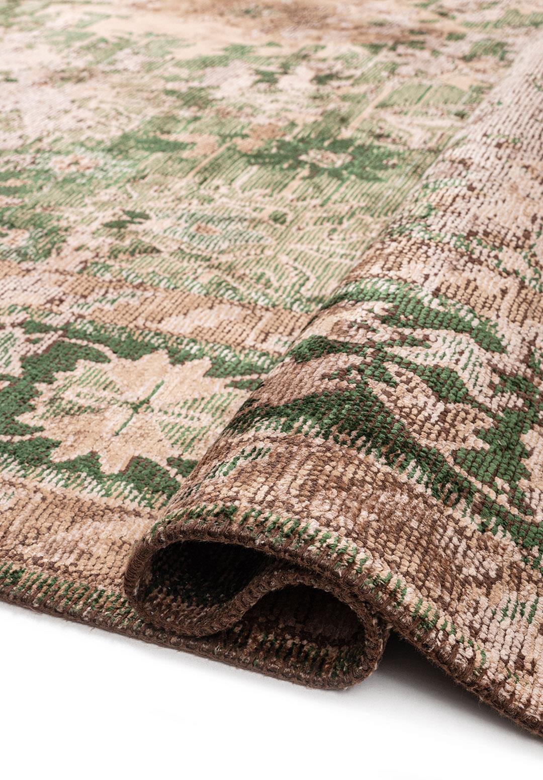 SPLENDOR ERA LIGHT CREAM - DARK BEIGE - FOREST GREEN - DARK BEIGE RUG
