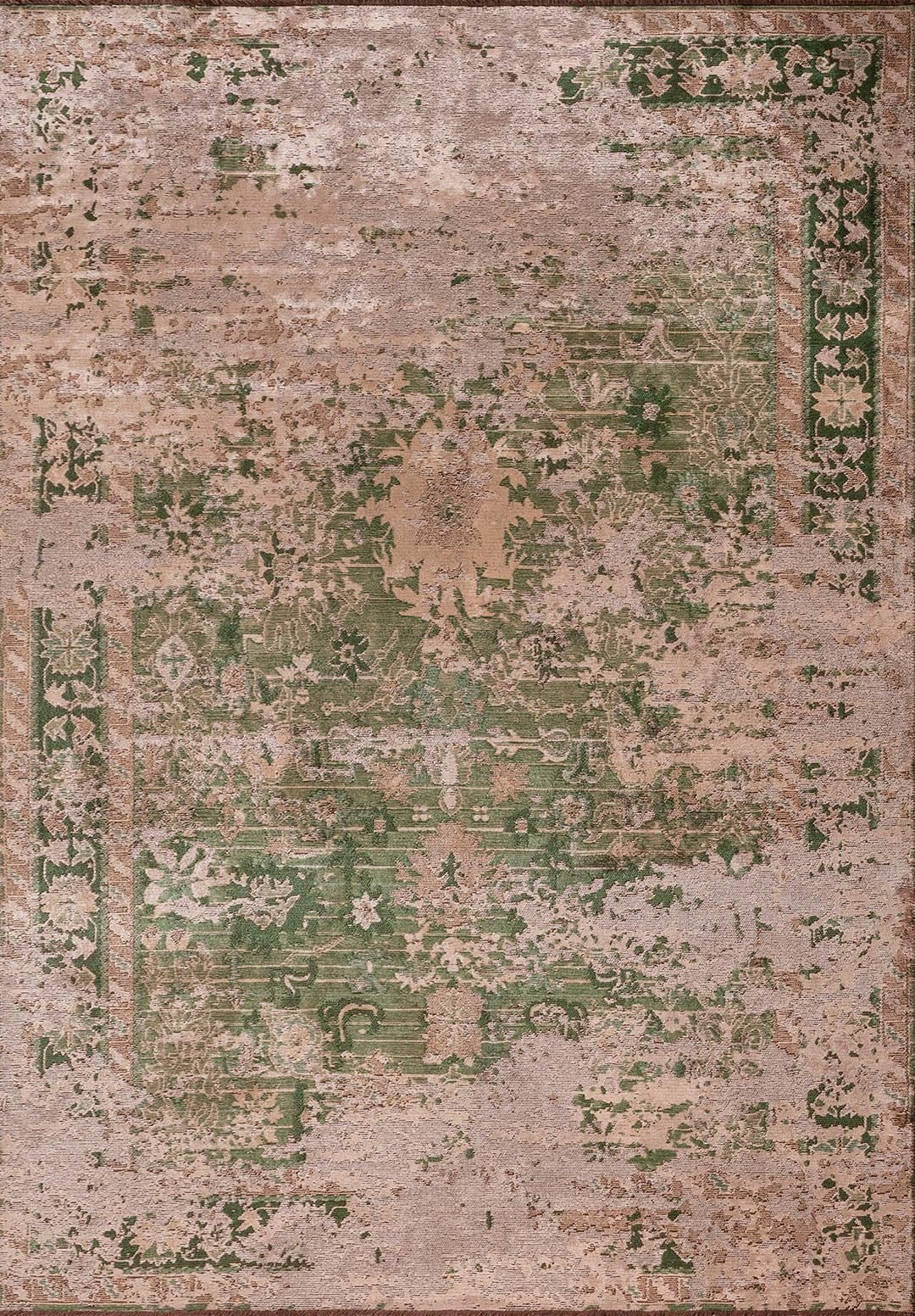 SPLENDOR ERA LIGHT CREAM - DARK BEIGE - FOREST GREEN - DARK BEIGE RUG