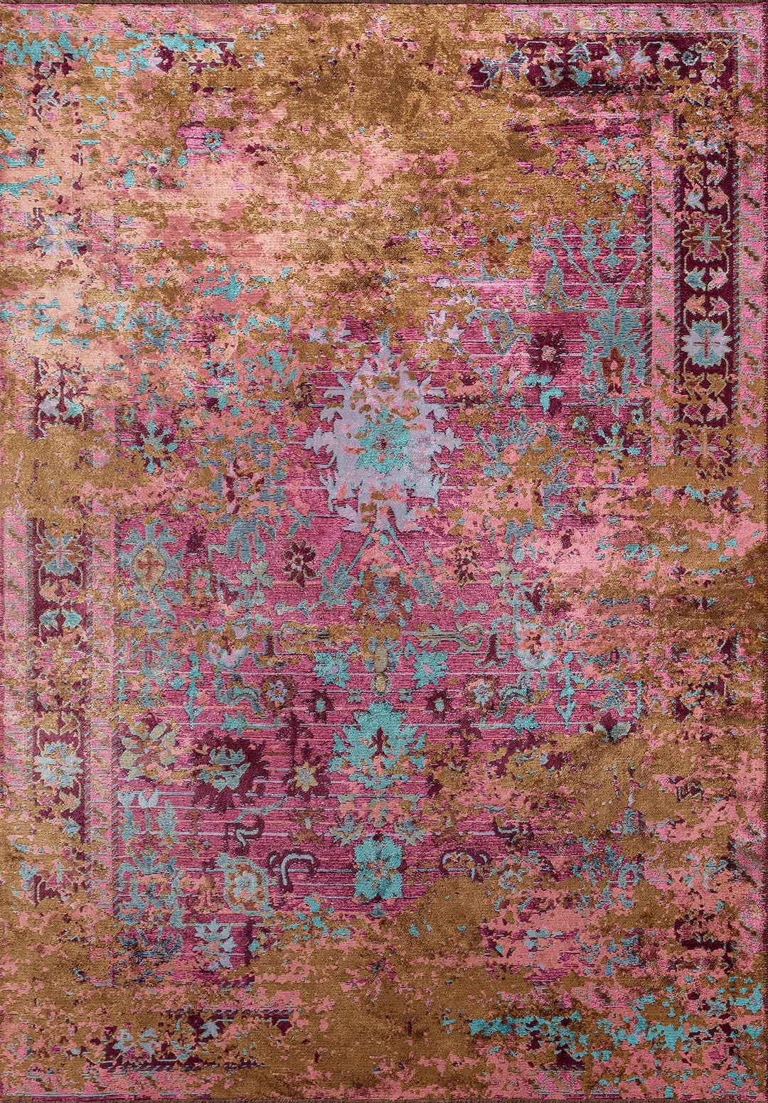 SPLENDOR ERA CACAO - PINK - DARK DAMSON - TURQUOISE RUG