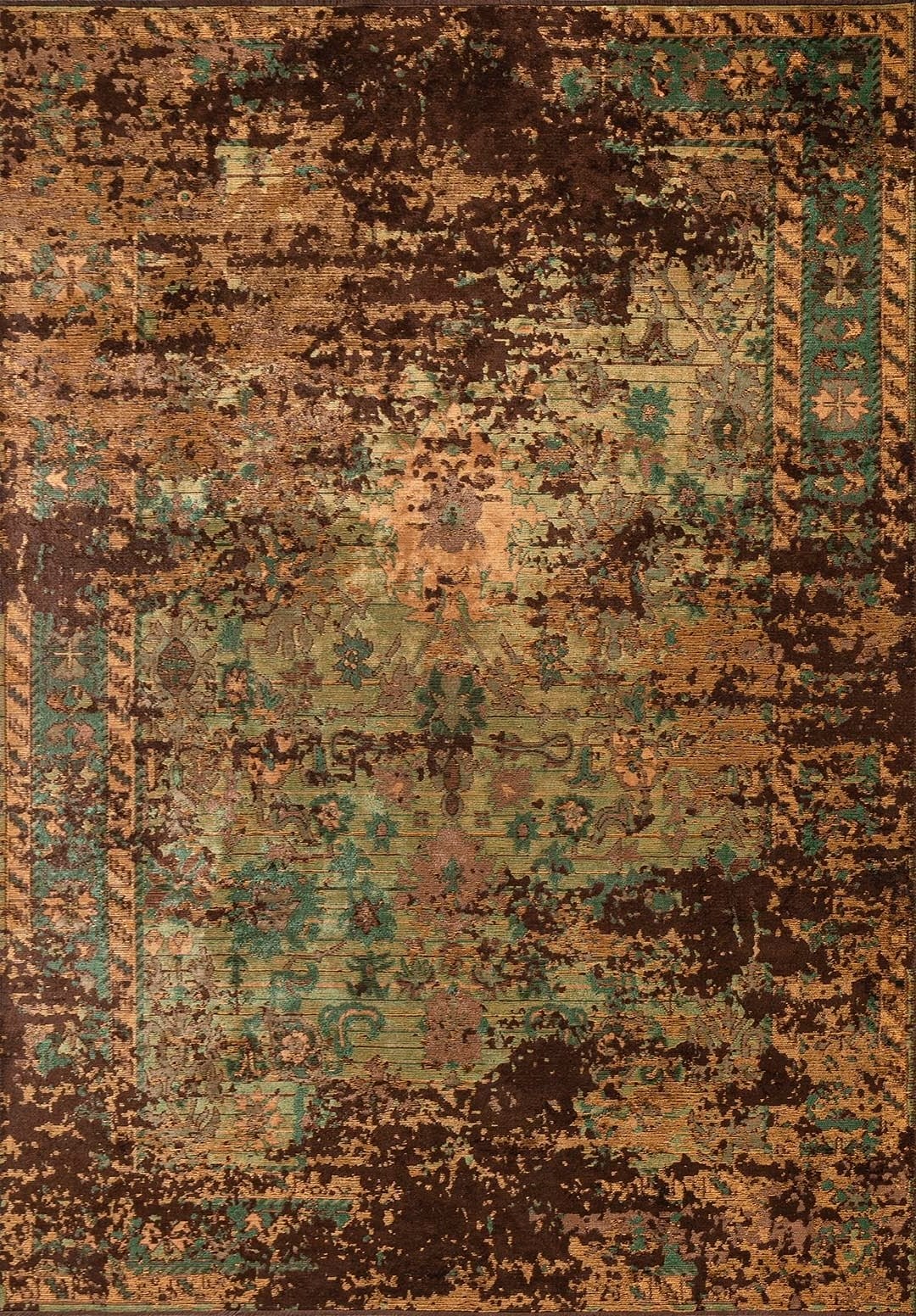 SPLENDOR ERA DARK BROWN - MUSTARD - FOREST GREEN - CACAO RUG