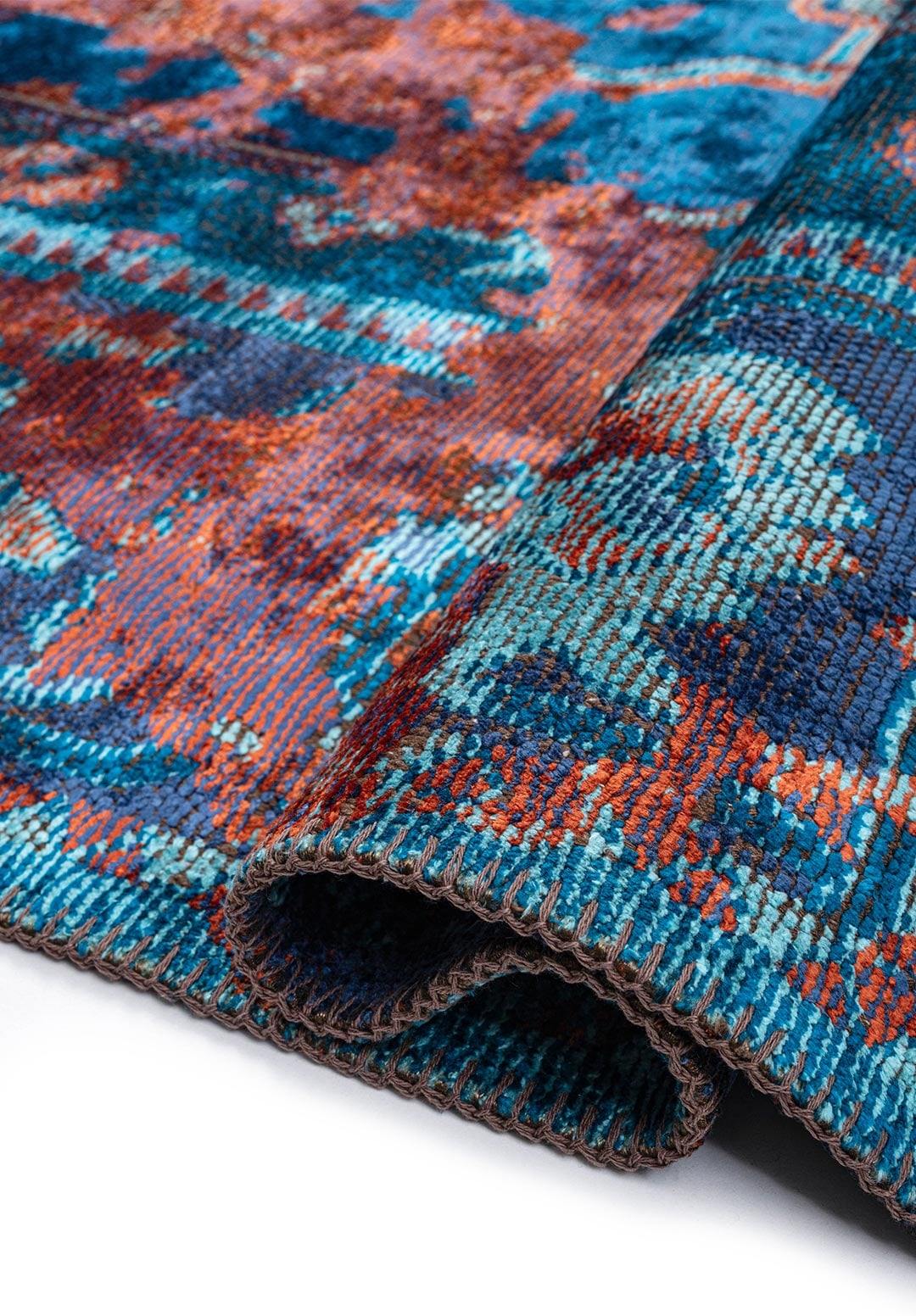 MONARCH ERA RUST - NAVY BLUE - CYAN - TURQUOISE RUG
