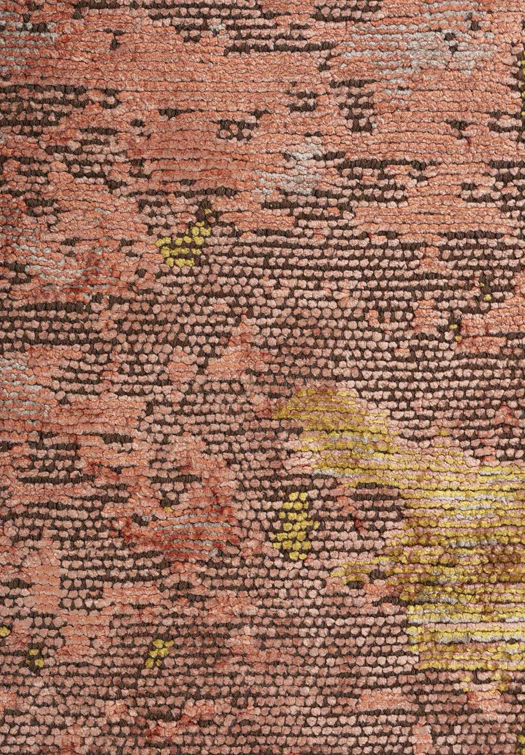 SERENITY STONE - CORAL - LIGHT CORAL - YELLOW - RIVER GREEN - DARK MINK RUG