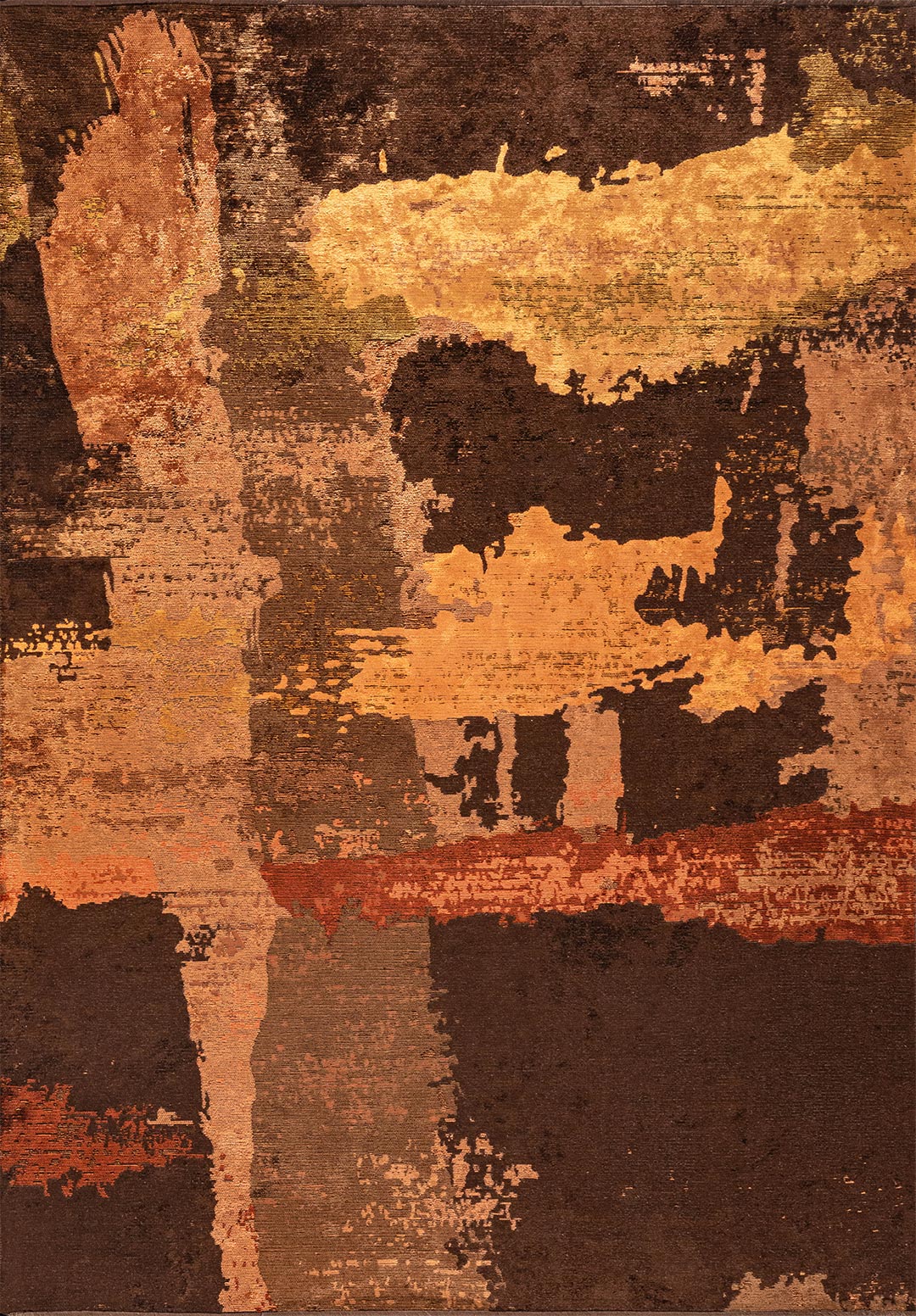 LUSH TERRA - CACAO - RUST - DARK BROWN - ORANGE - MUSTARD RUG