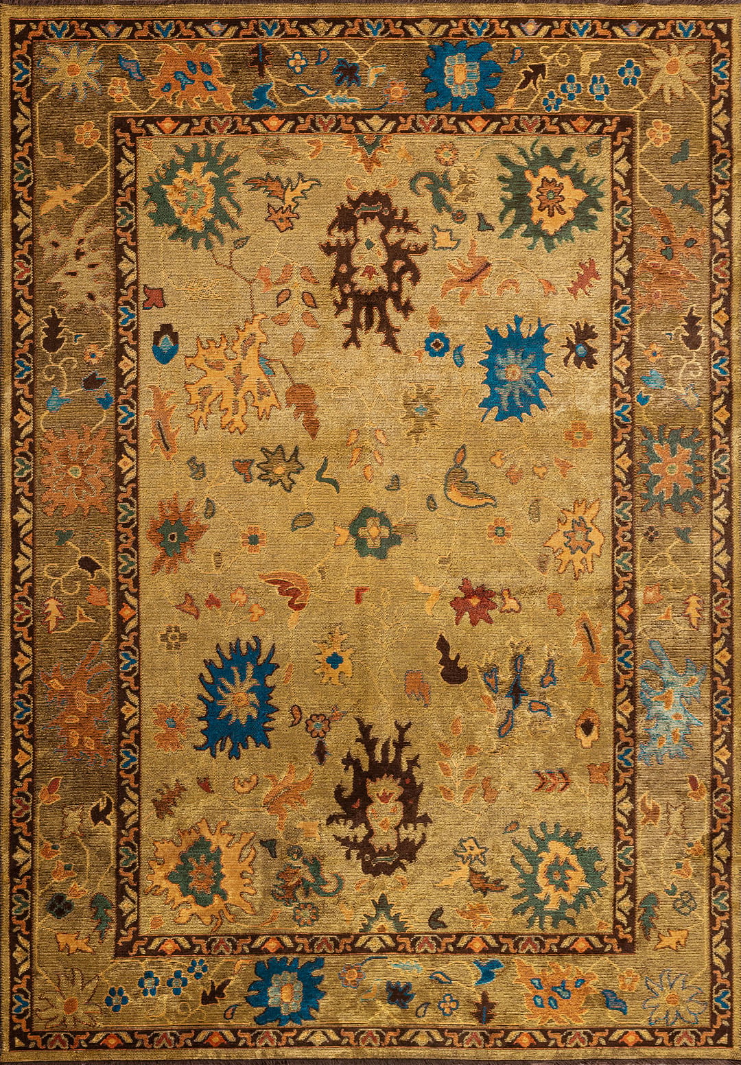 VIVIENNE YELLOW - DARK BROWN - CYAN - ORANGE - FOREST GREEN - RUST RUG