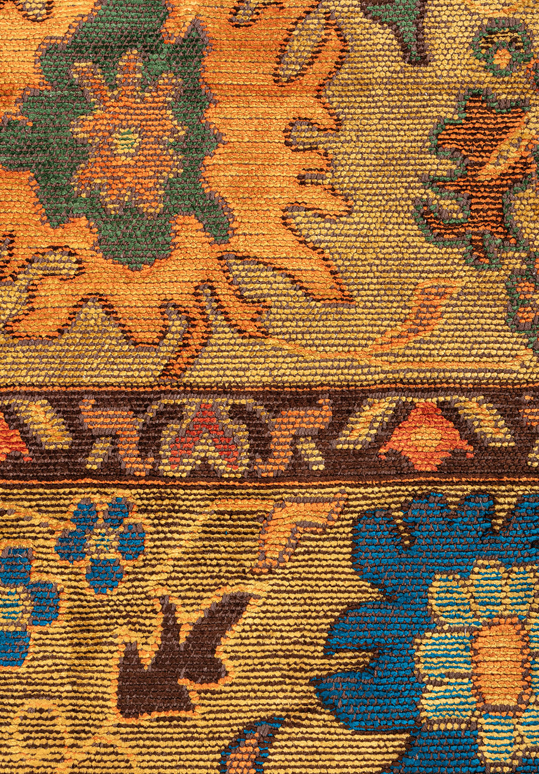 VIVIENNE YELLOW - DARK BROWN - CYAN - ORANGE - FOREST GREEN - RUST RUG