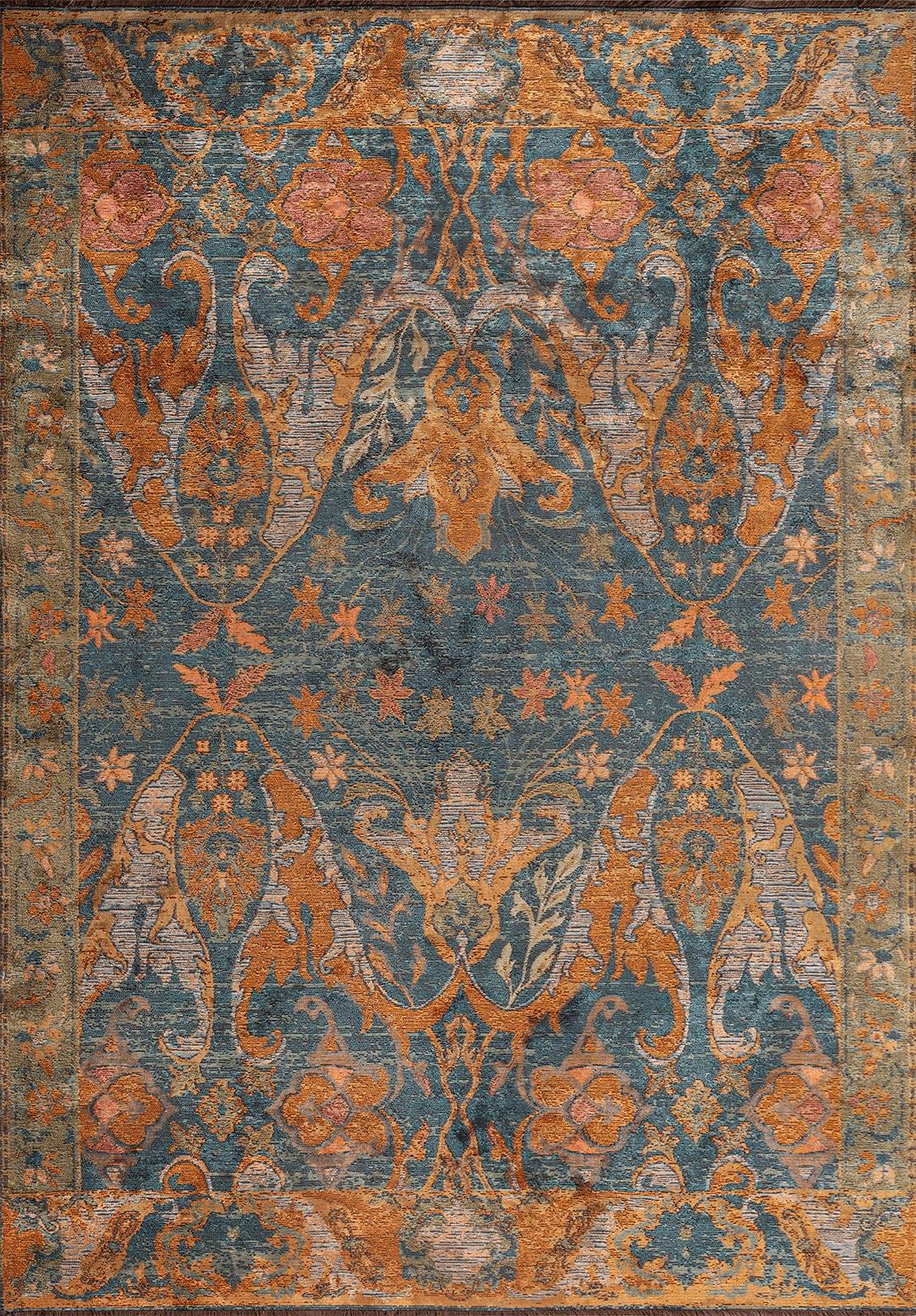 BARON ORANGE - GREEN - BEIGE - PETROL - CORAL RUG