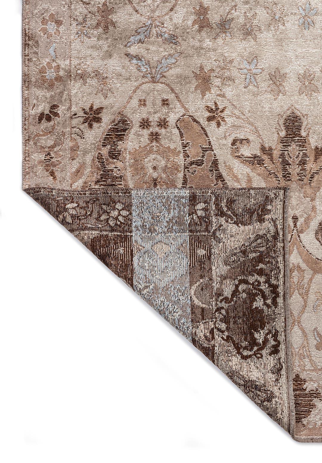 BARON MOCHA - NOUGAT - DARK BROWN - CREAM - ICE BLUE RUG