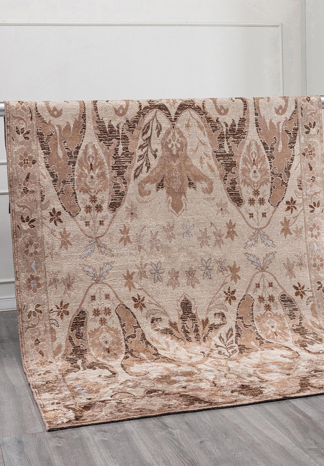 BARON MOCHA - NOUGAT - DARK BROWN - CREAM - ICE BLUE RUG