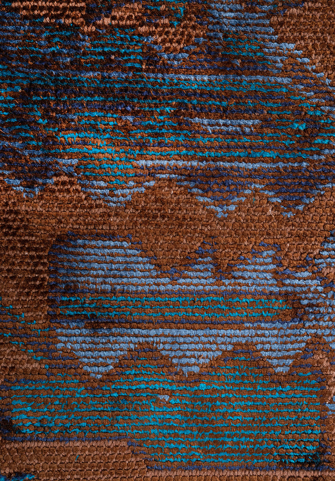 MONARCH ERA NAVY BLUE - CYAN - DARK NAVY - DARK BROWN RUG