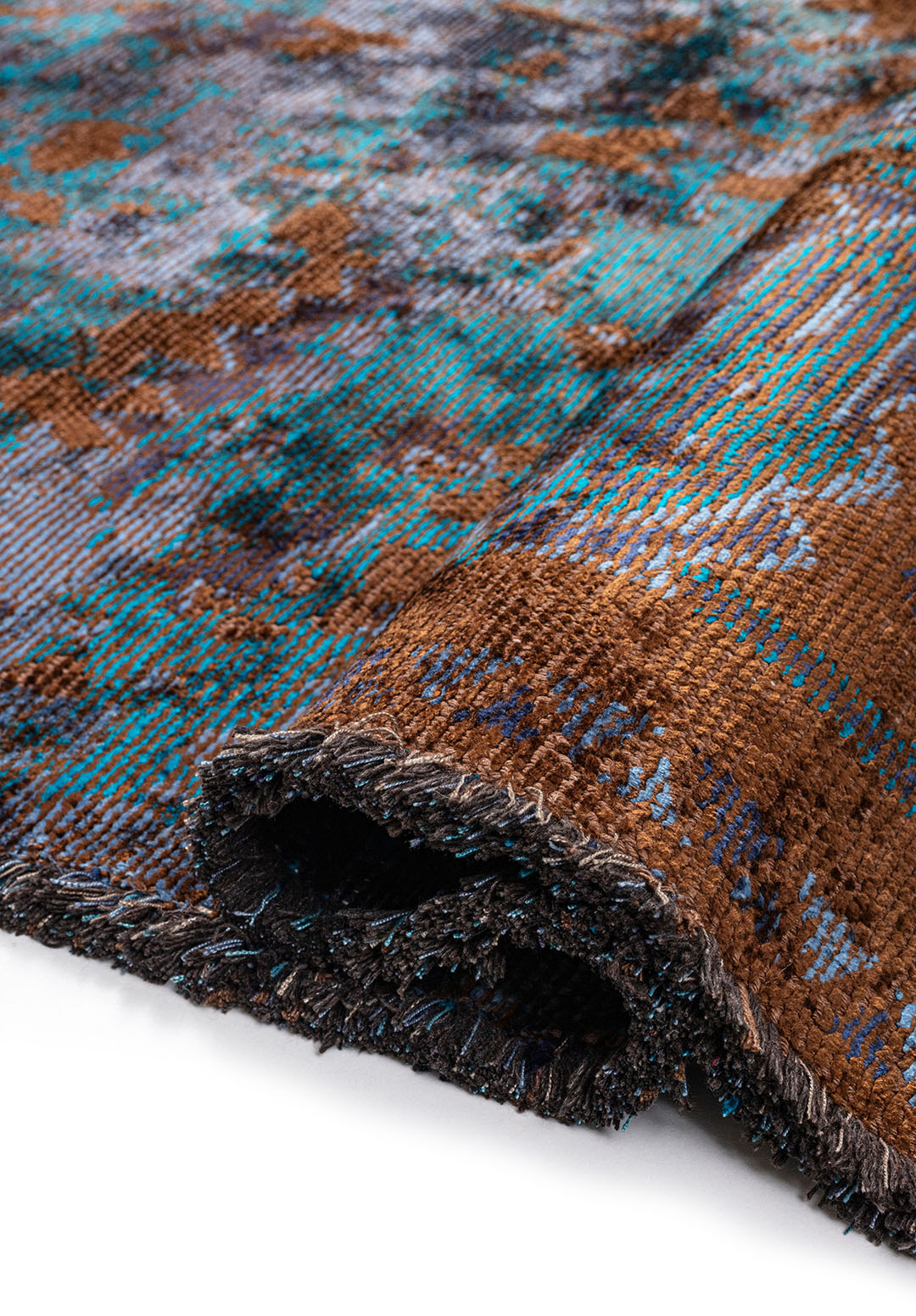 MONARCH ERA NAVY BLUE - CYAN - DARK NAVY - DARK BROWN RUG