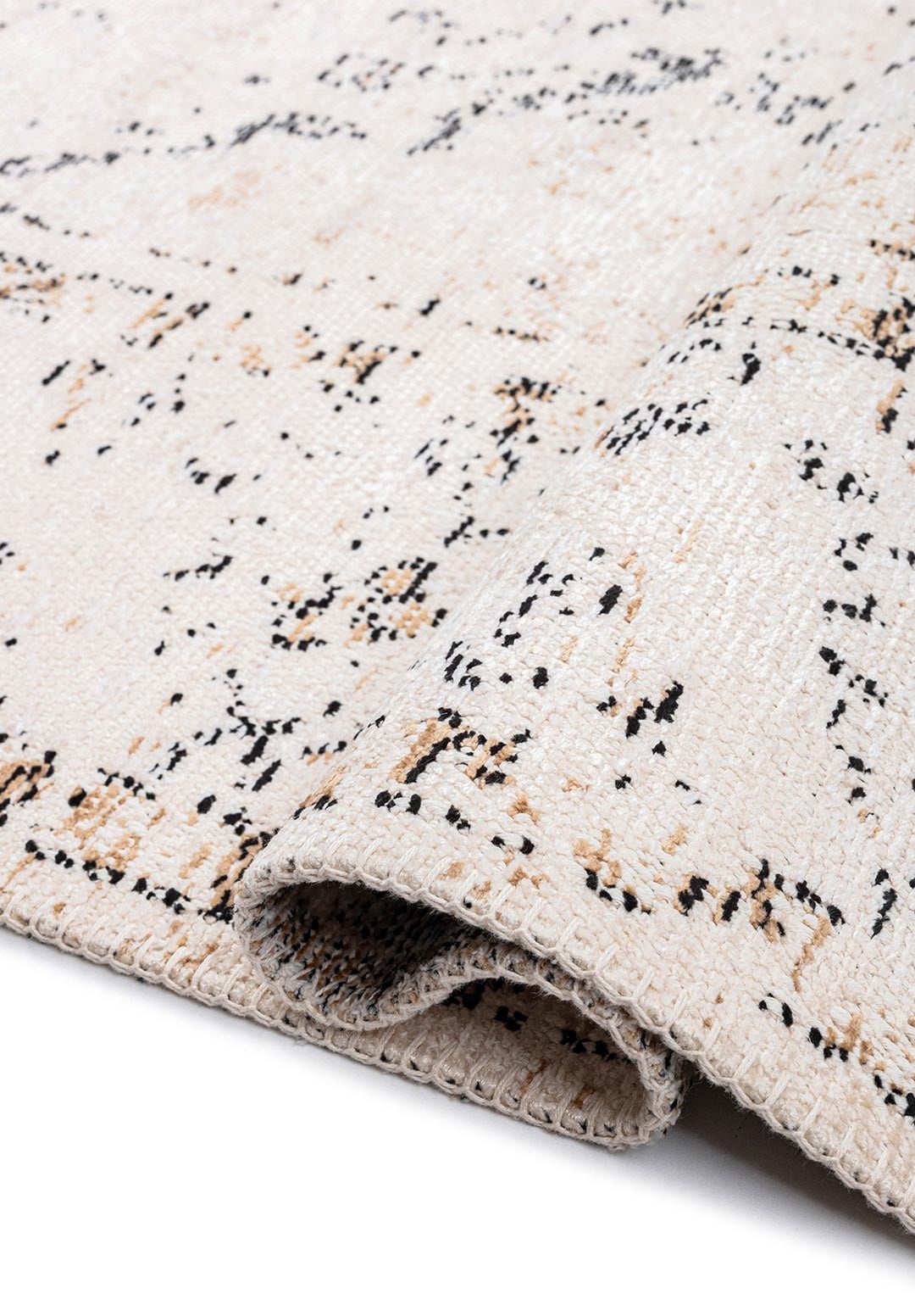 SIRENA LIGHT CREAM - ECRU - DARK BEIGE - BLACK RUG