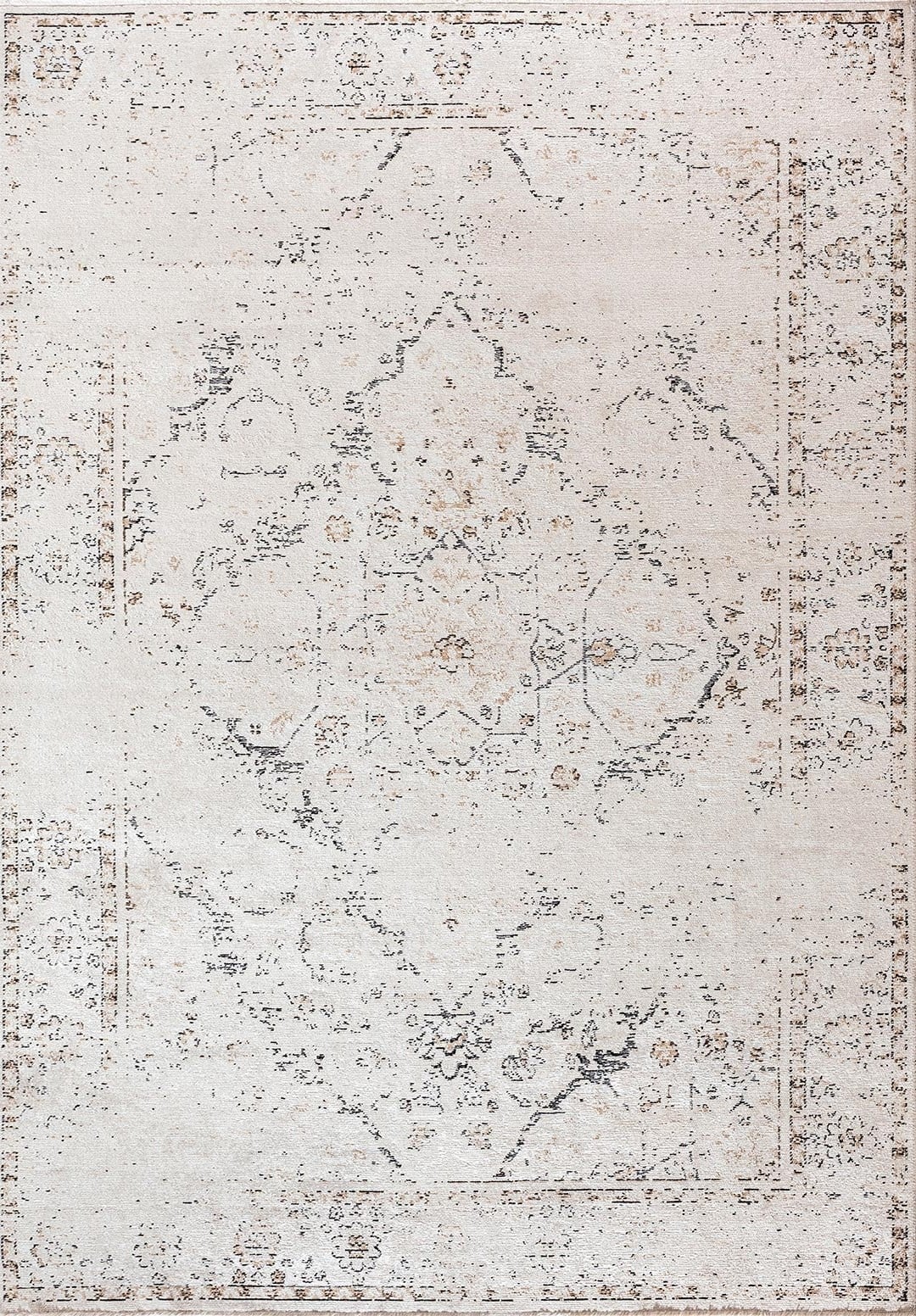 SIRENA LIGHT CREAM - ECRU - DARK BEIGE - BLACK RUG
