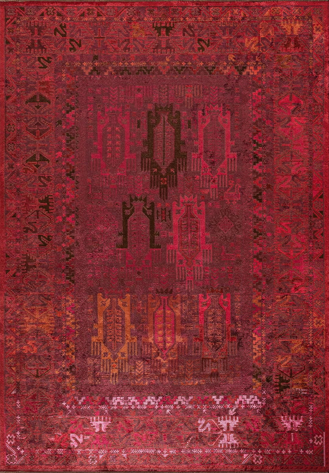 FOLK VİŞNE ÇÜRÜĞÜ - KOYU KAHVE - PAS - KIRMIZI - MACENTA - PEMBE HALI