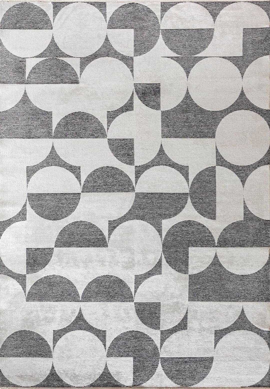 CIRCLE BLACK - WHITE RUG