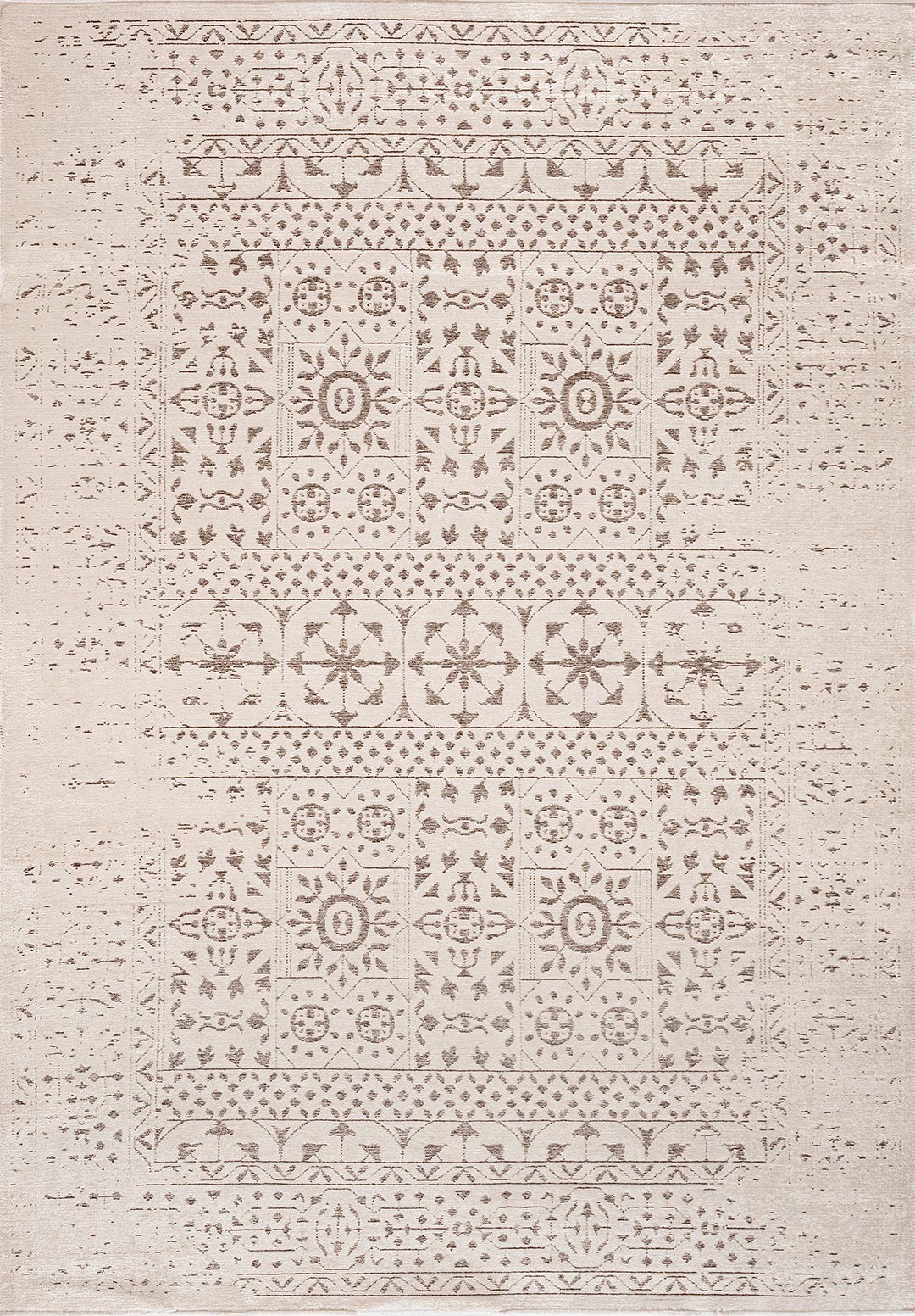 SCRIPT DARK BROWN - CREAM RUG