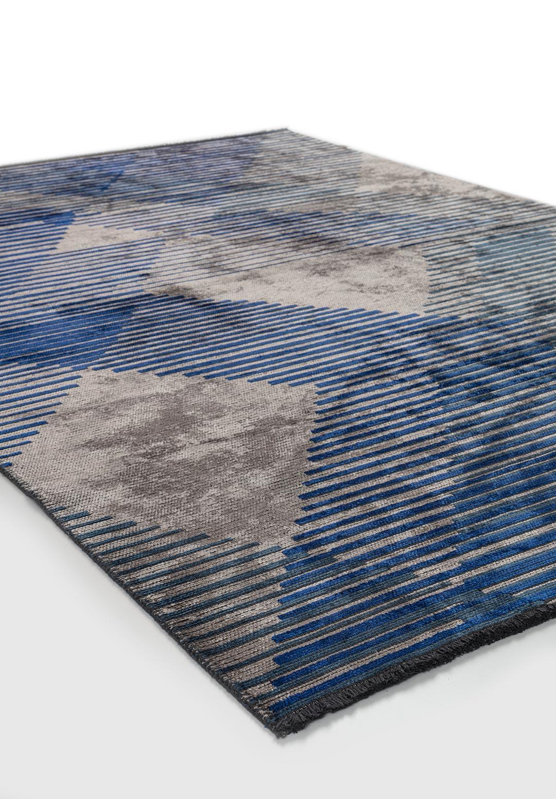 BARCELONA NAVY BLUE - SAX BLUE - LIGHT GREY RUG