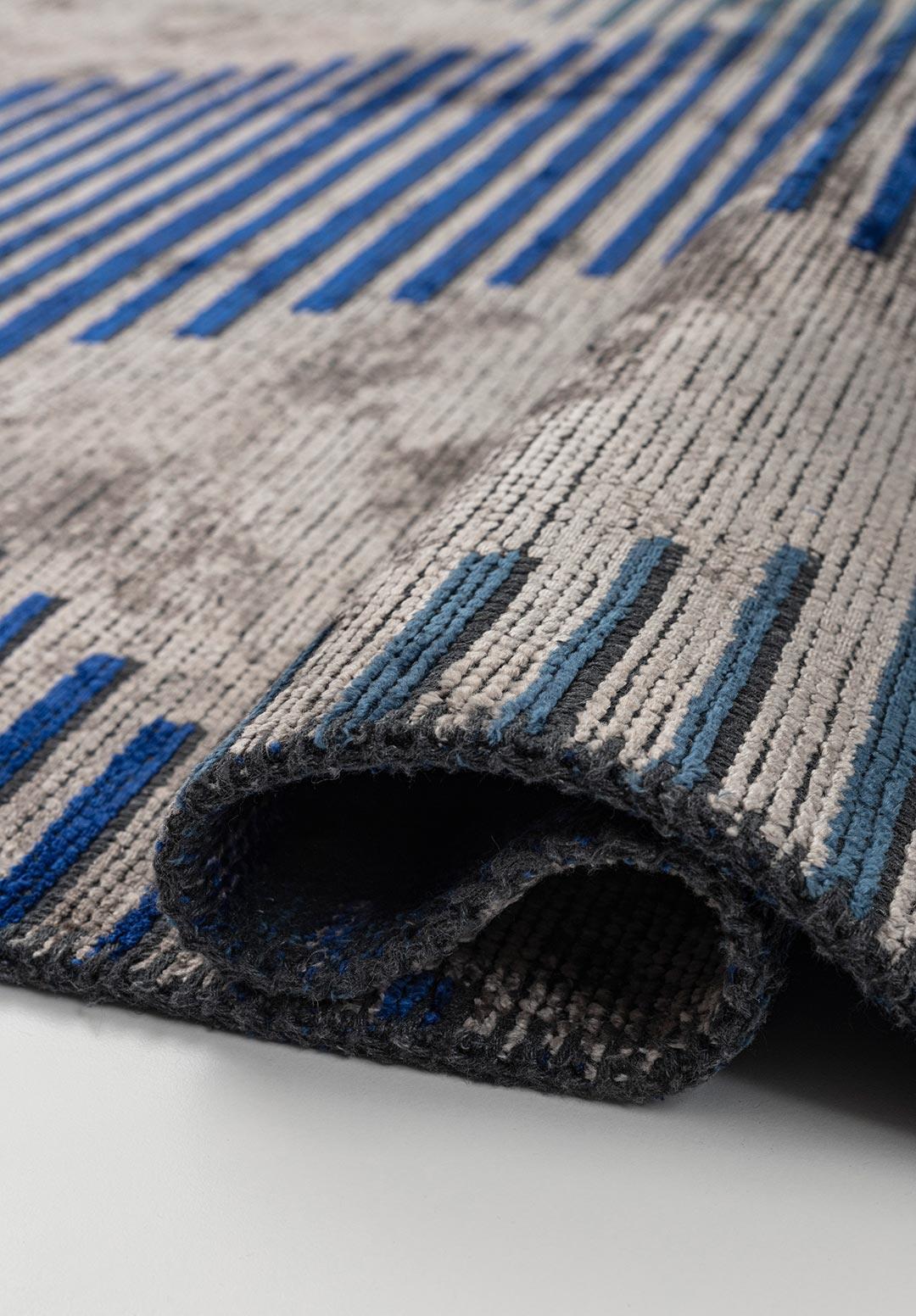 BARCELONA NAVY BLUE - SAX BLUE - LIGHT GREY RUG