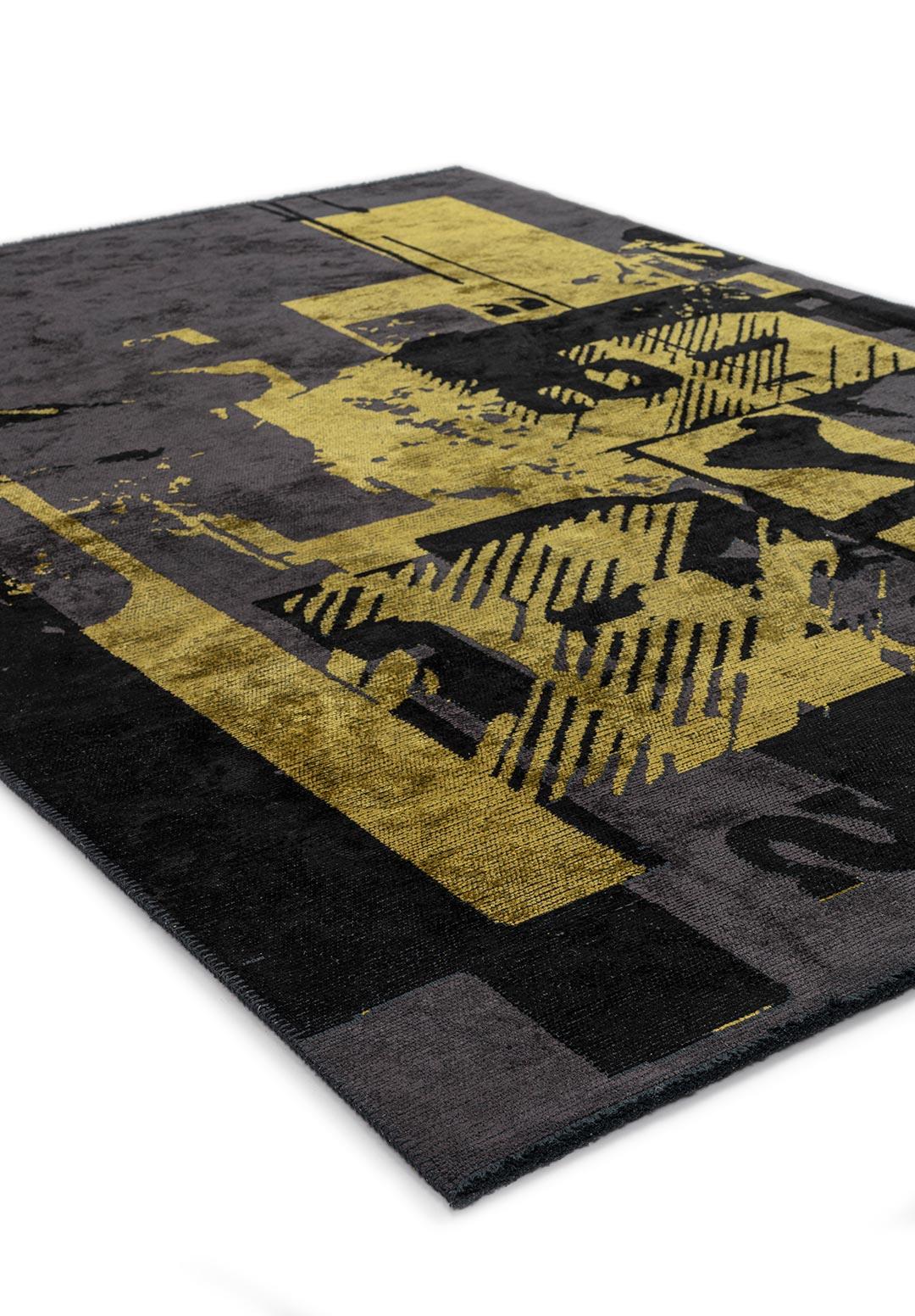 BILBAO BLACK - YELLOW - CHARCOAL RUG
