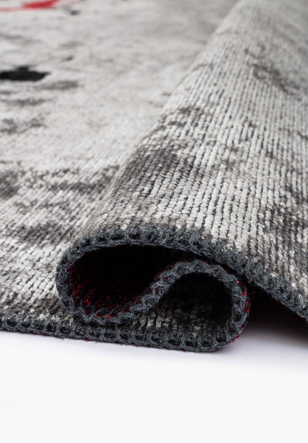 GRANADA BLACK - RED - LIGHT GREY RUG