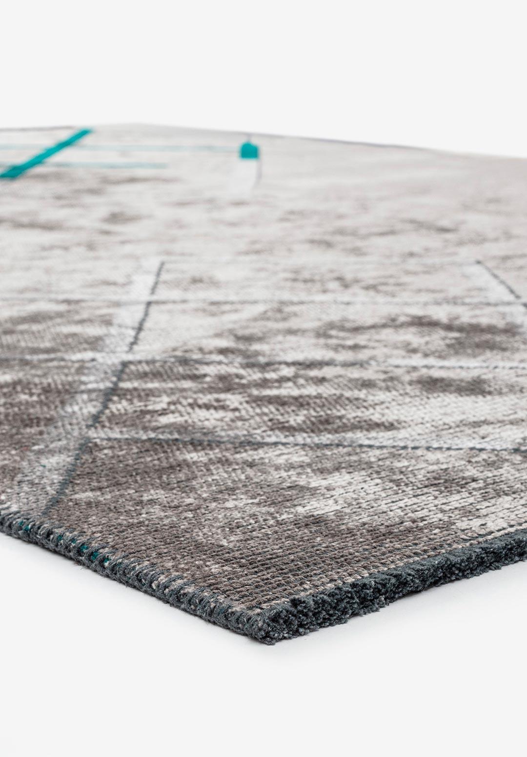 CORDOBA GREY - LIGHT GREY - DARK TURQUOISE RUG