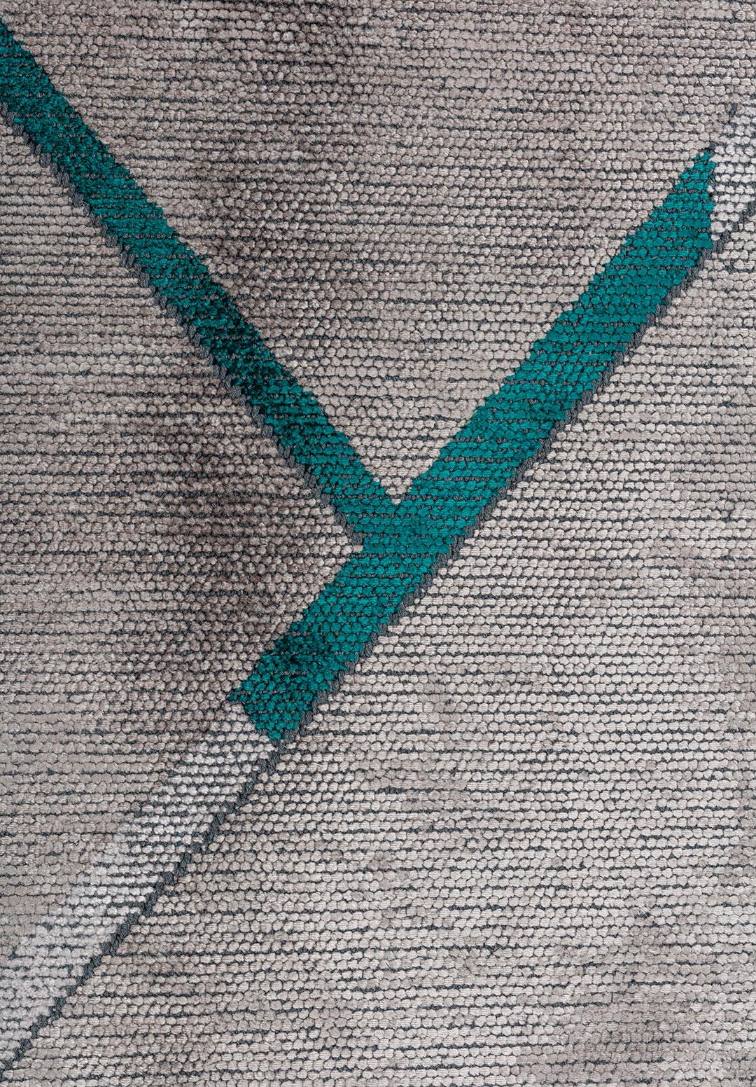 CORDOBA GREY - LIGHT GREY - DARK TURQUOISE RUG