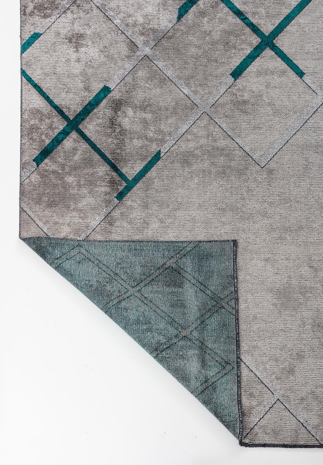 CORDOBA GREY - LIGHT GREY - DARK TURQUOISE RUG