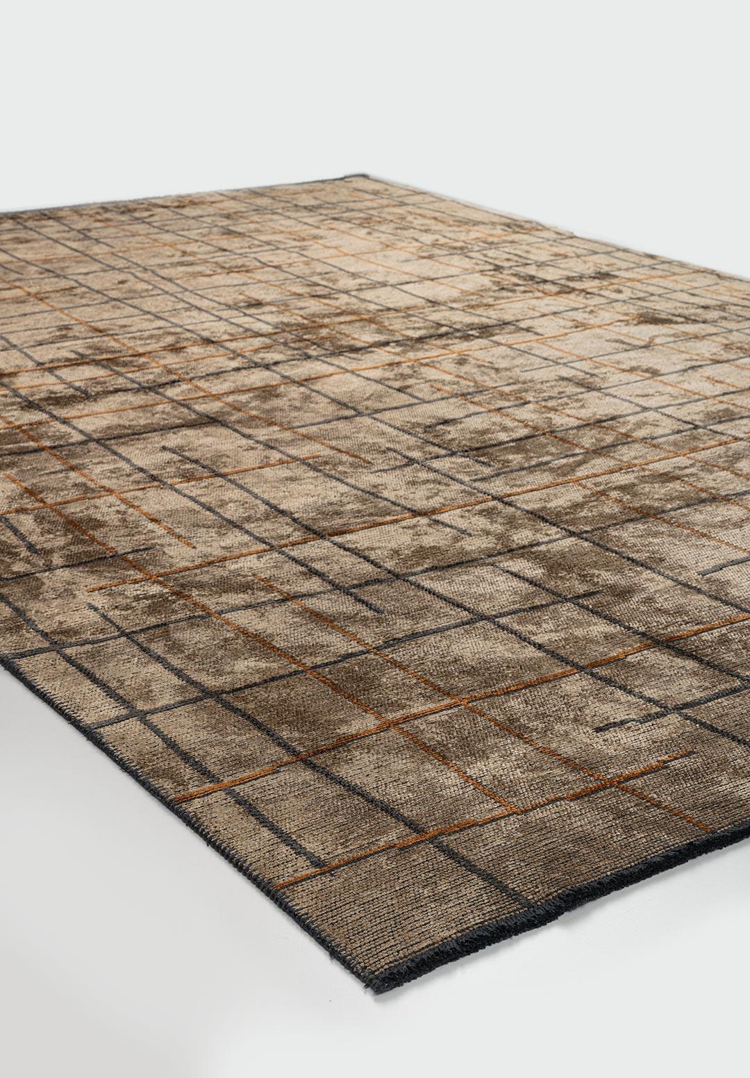 BROOKLYN TERRA - DARK BEIGE - ANTHRACITE RUG
