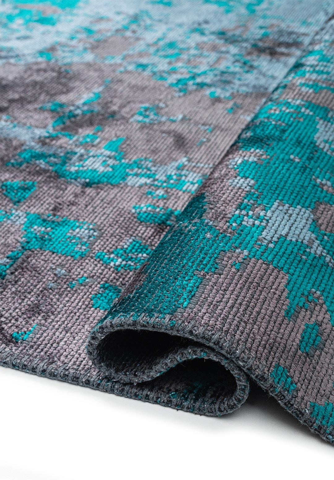 CORFU DARK TURQUOISE - PETROL - CHARCOAL RUG