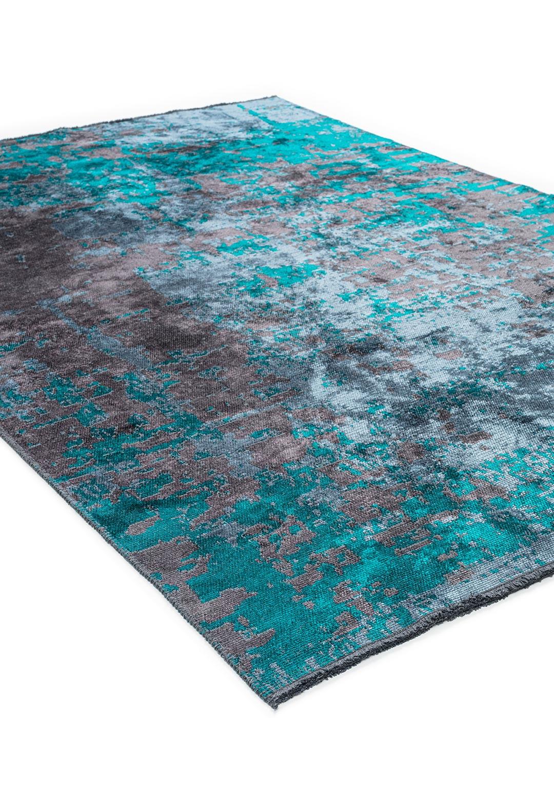 CORFU DARK TURQUOISE - PETROL - CHARCOAL RUG