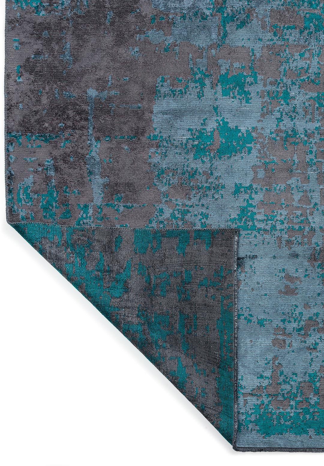CORFU DARK TURQUOISE - PETROL - CHARCOAL RUG