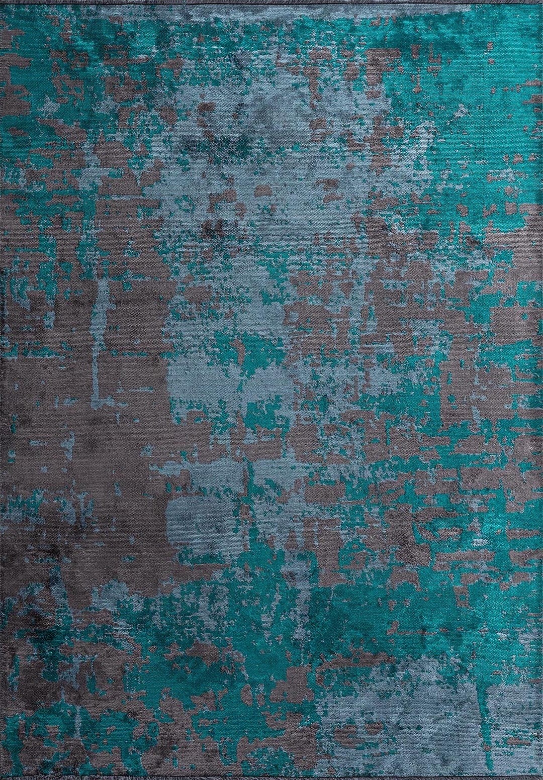 CORFU DARK TURQUOISE - PETROL - CHARCOAL RUG