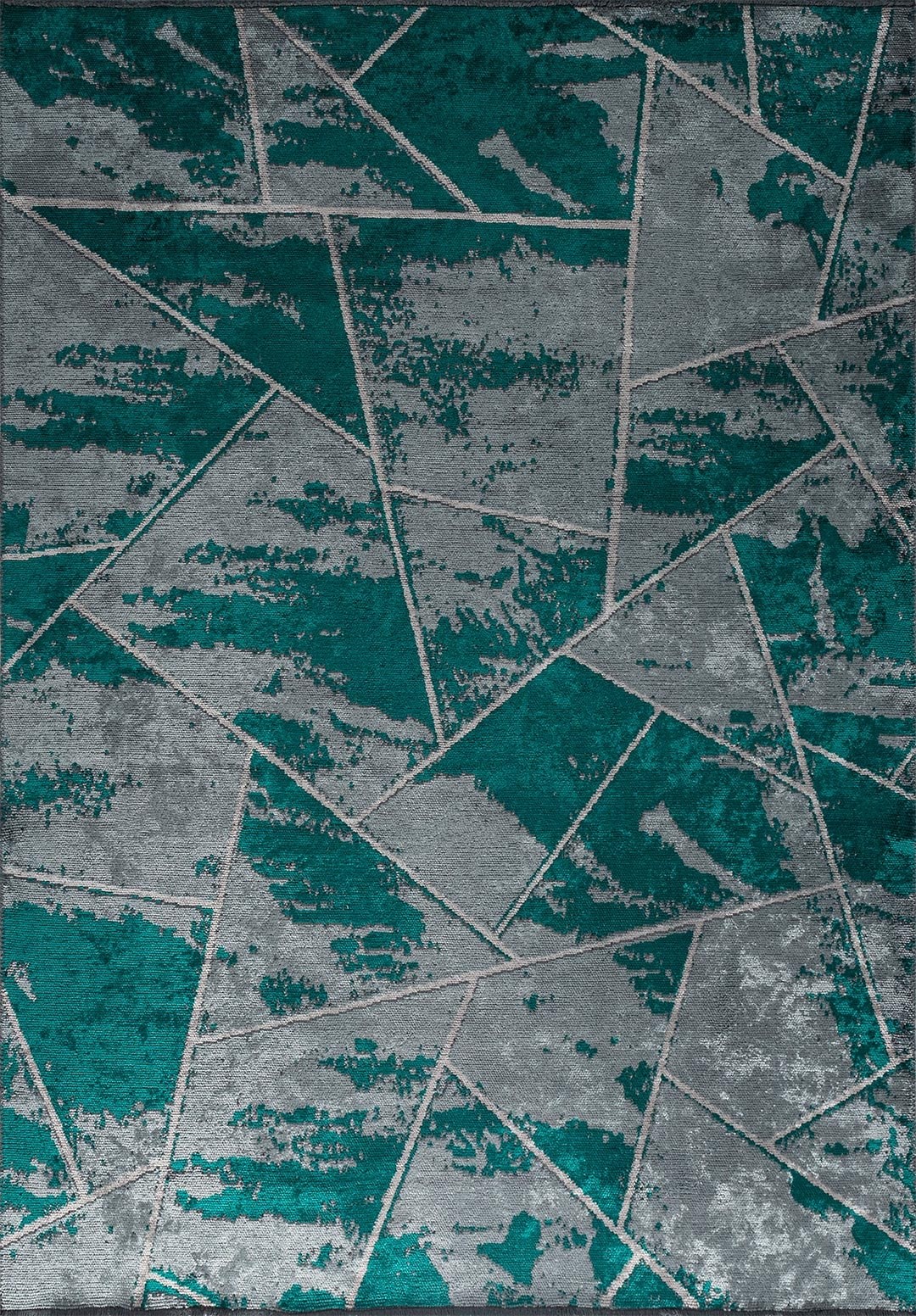BREMEN BLUE - DARK TURQUOISE - LIGHT GREY RUG