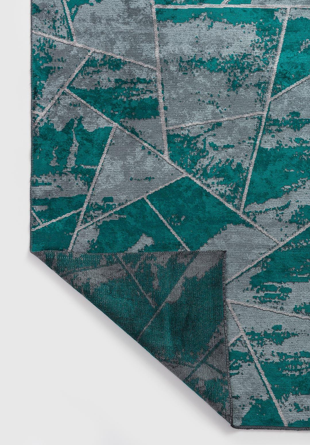 BREMEN BLUE - DARK TURQUOISE - LIGHT GREY RUG