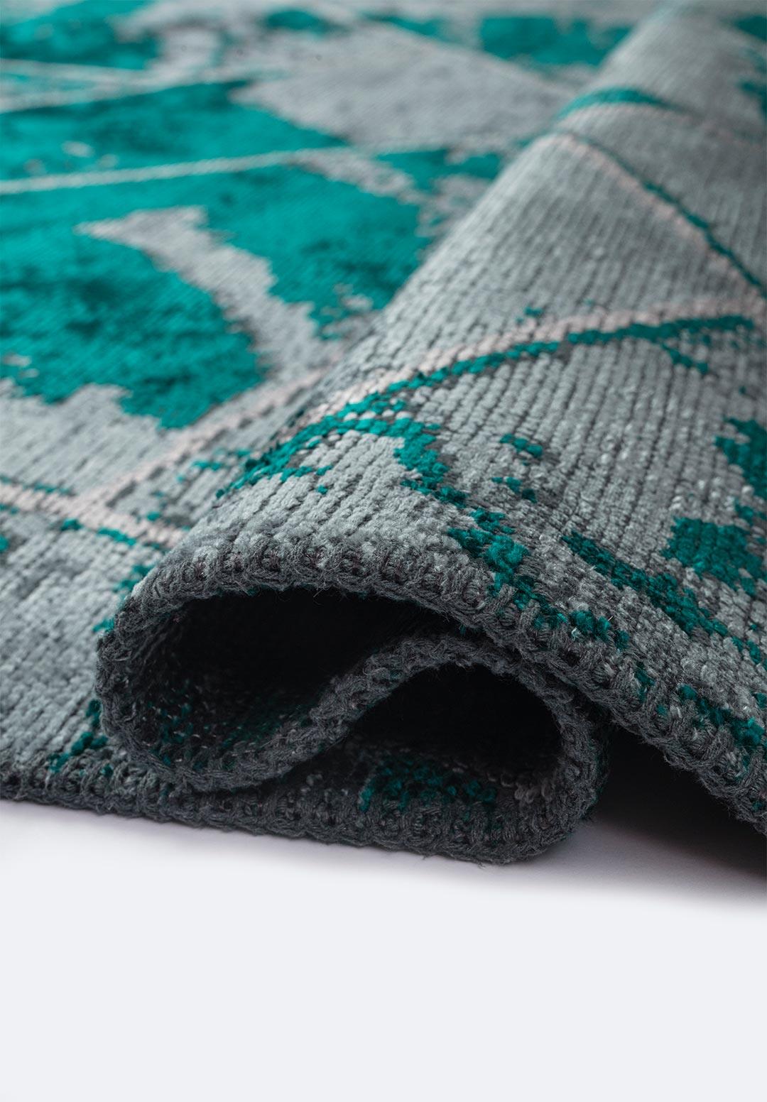 BREMEN BLUE - DARK TURQUOISE - LIGHT GREY RUG