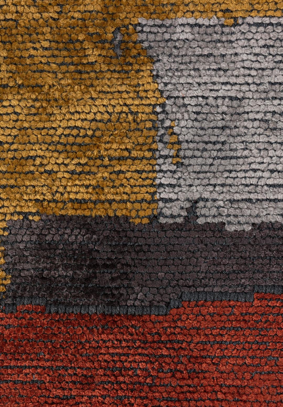 HAMBURG CHARCOAL - DARK TERRA - MUSTARD - LIGHT GREY RUG