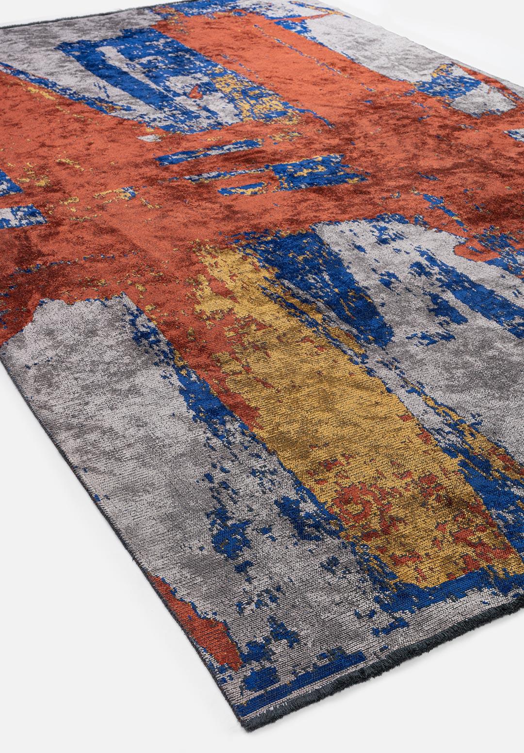 CANNES KOYU KİREMİT - HARDAL - SAKS MAVİSİ - AÇIK GRİ HALI