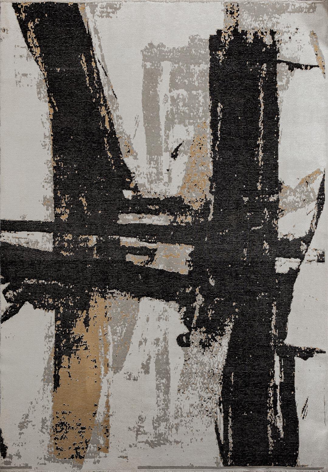 CANNES BLACK - LIGHT BROWN - GREY - ECRU RUG