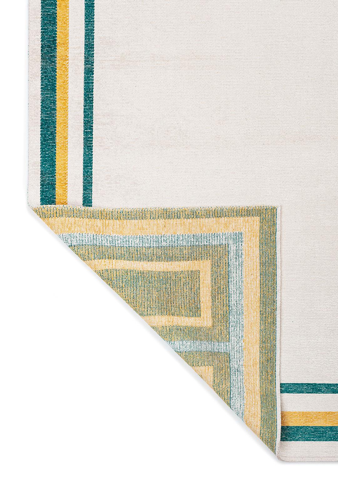 DRESDEN DARK TURQUOISE - GOLD - ECRU RUG