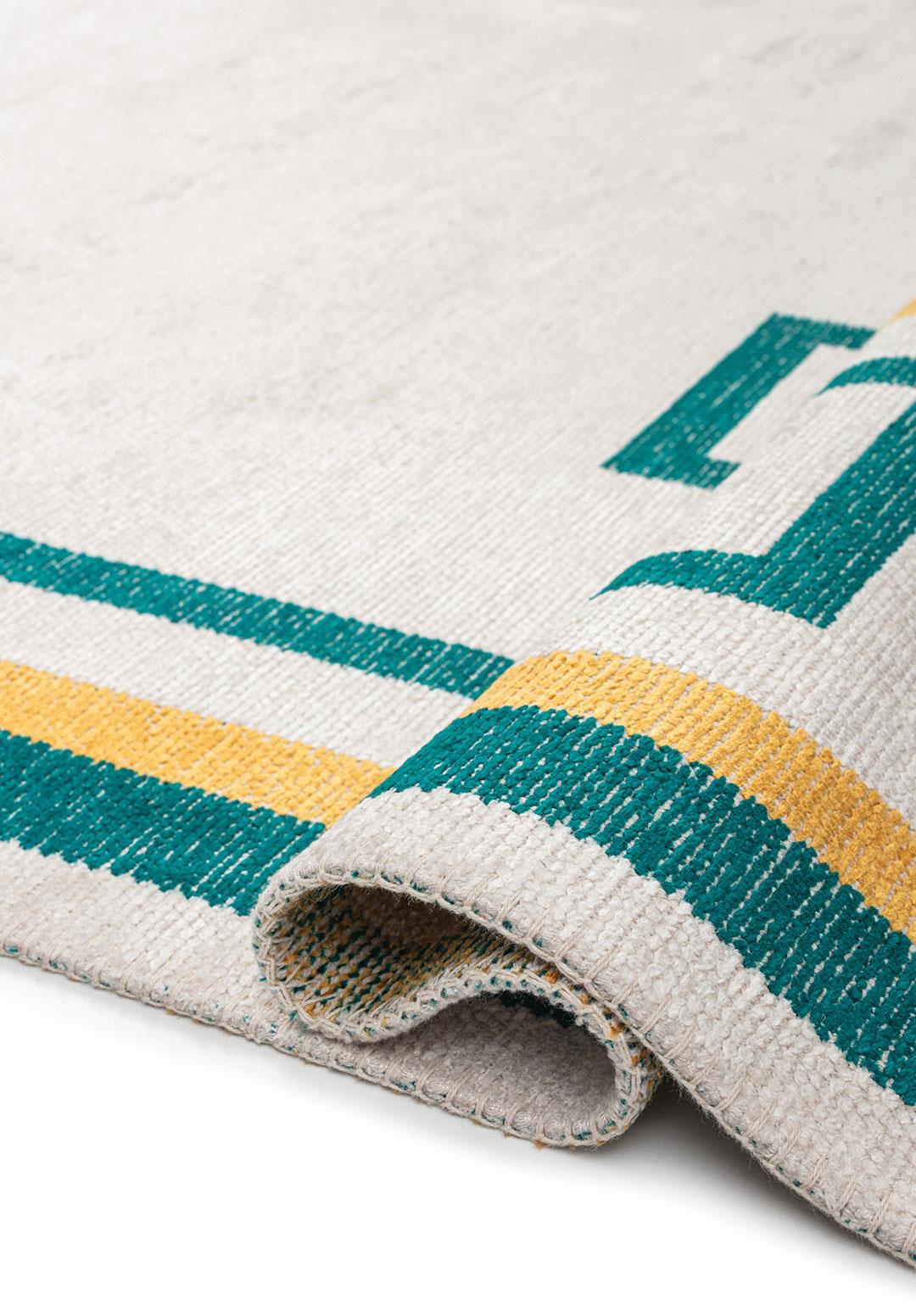 DRESDEN DARK TURQUOISE - GOLD - ECRU RUG