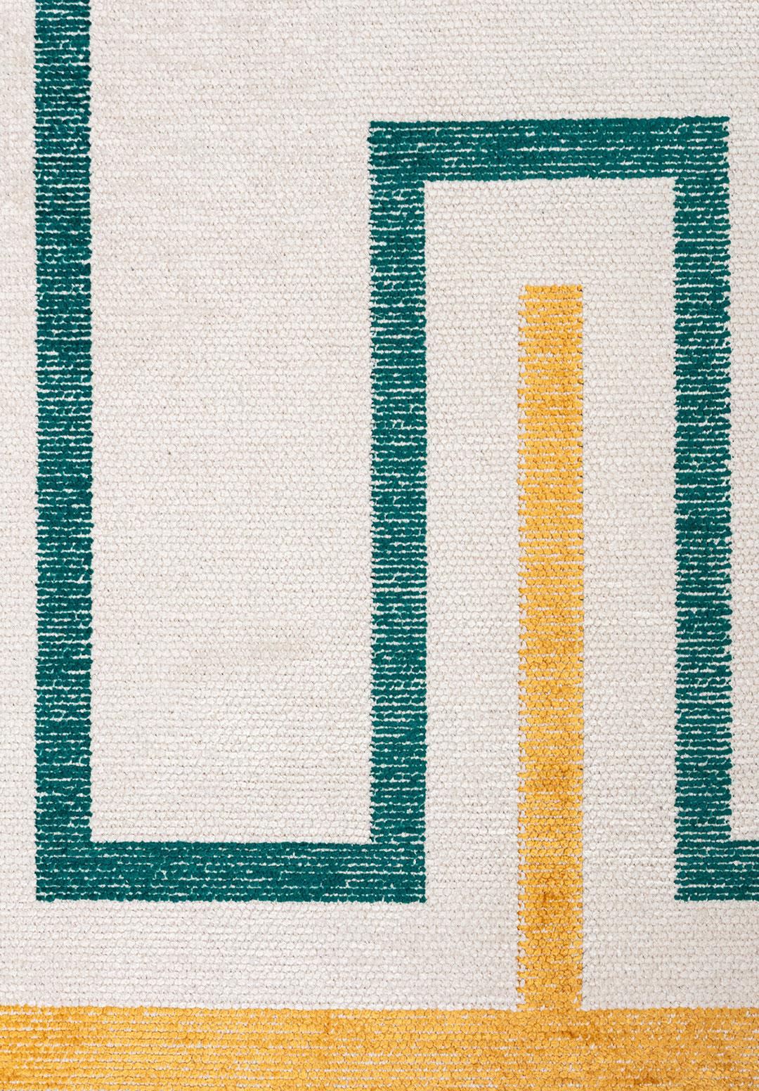 DRESDEN DARK TURQUOISE - GOLD - ECRU RUG