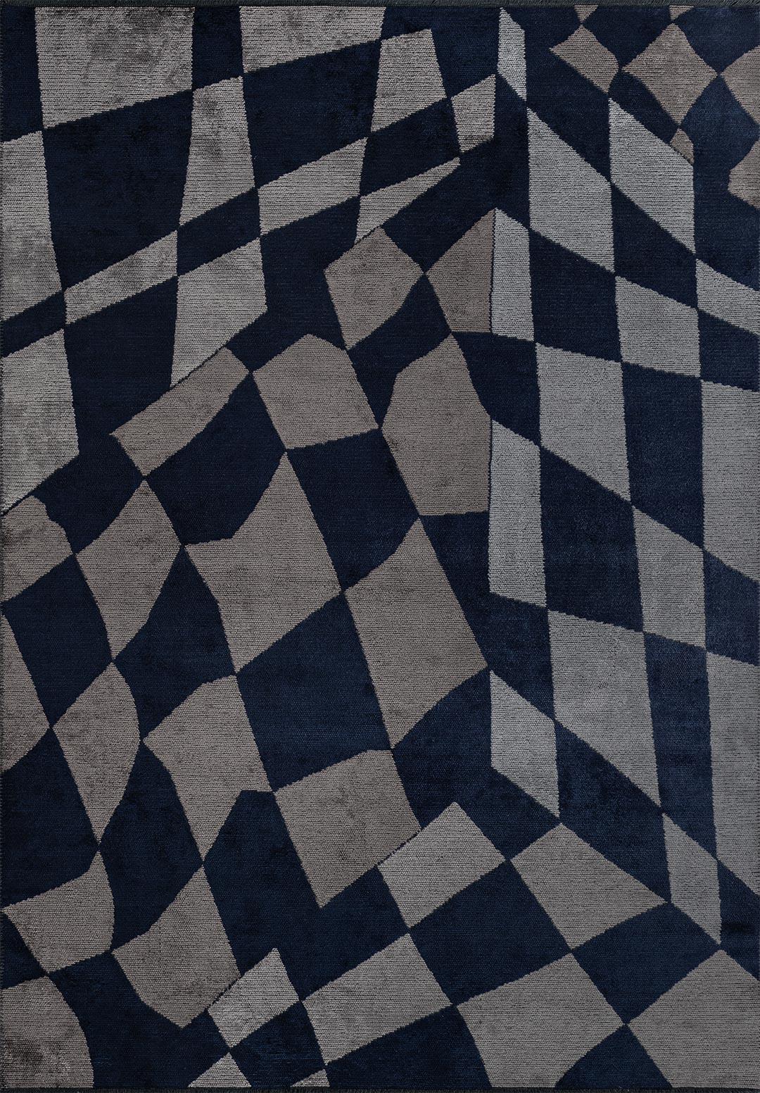 MANCHESTER DARK NAVY - DARK GREY - ICE BLUE - GREY RUG