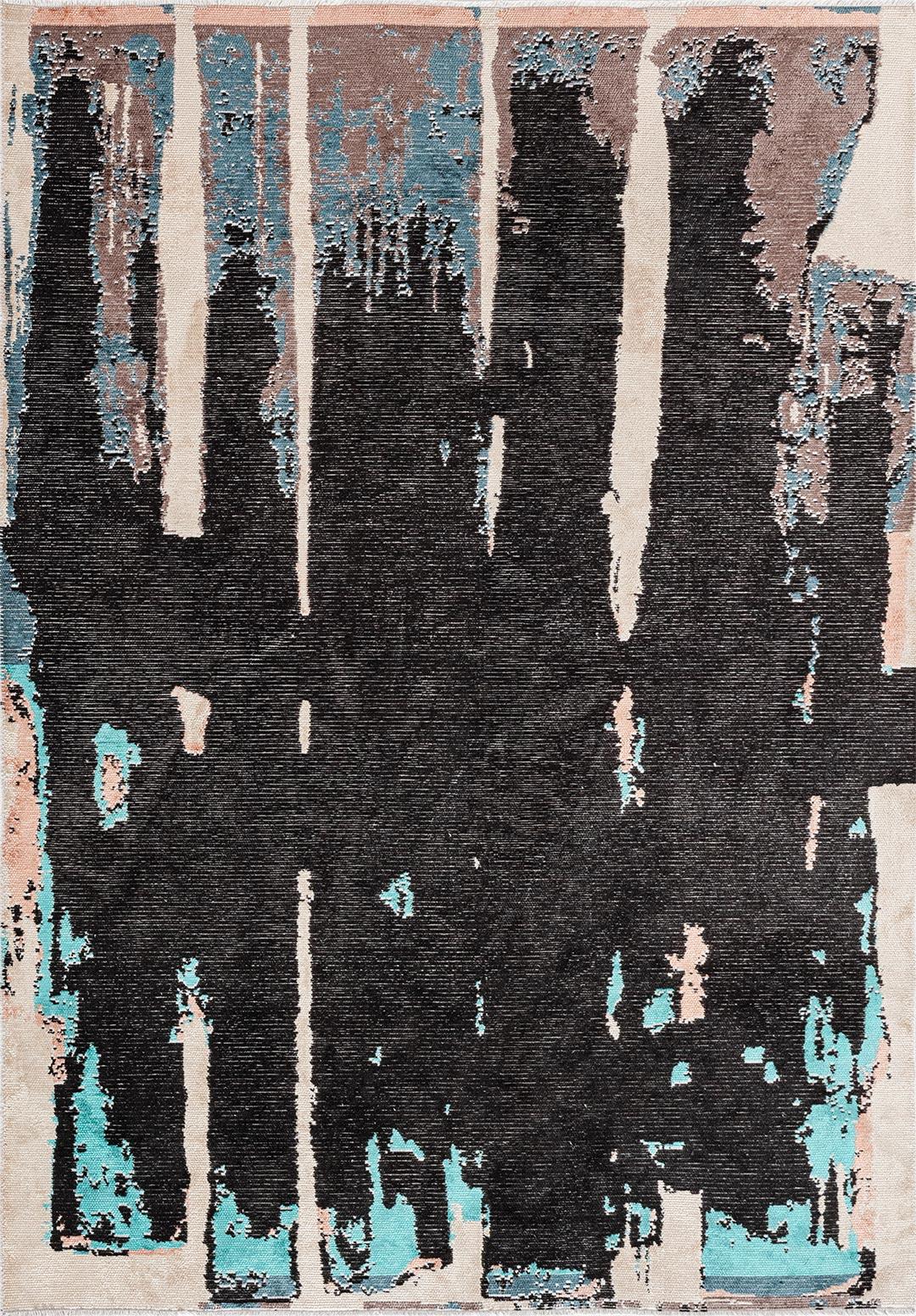 CAPRI BLACK - PETROL - DARK MINK - COPPER - TURQUOISE - CREAM RUG