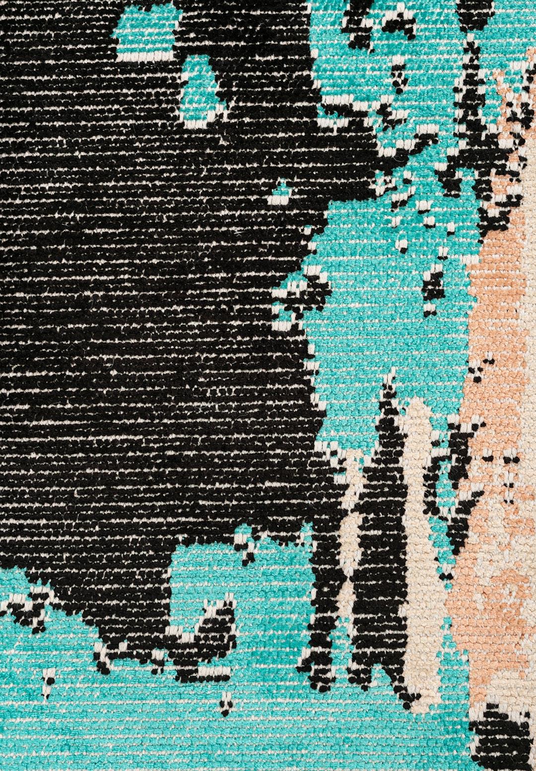 CAPRI BLACK - PETROL - DARK MINK - COPPER - TURQUOISE - CREAM RUG