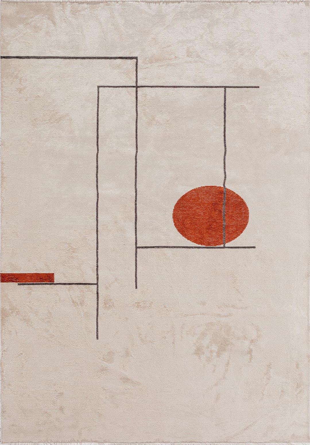 CIRCUS CHARCOAL - ECRU - RUST RUG