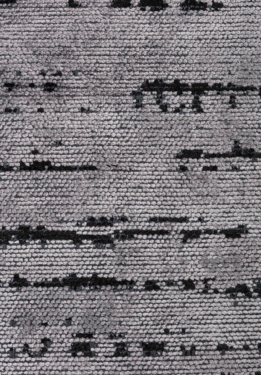 COMO LIGHT GREY - BLACK RUG