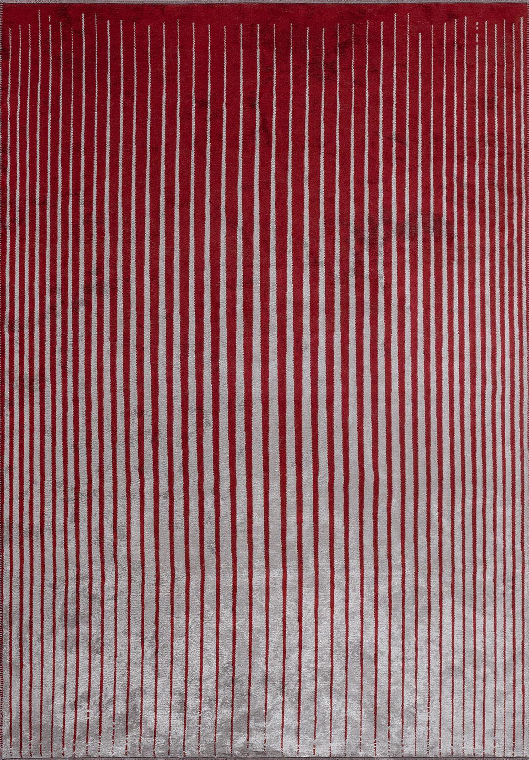 NEXUS RED - LIGHT GREY RUG