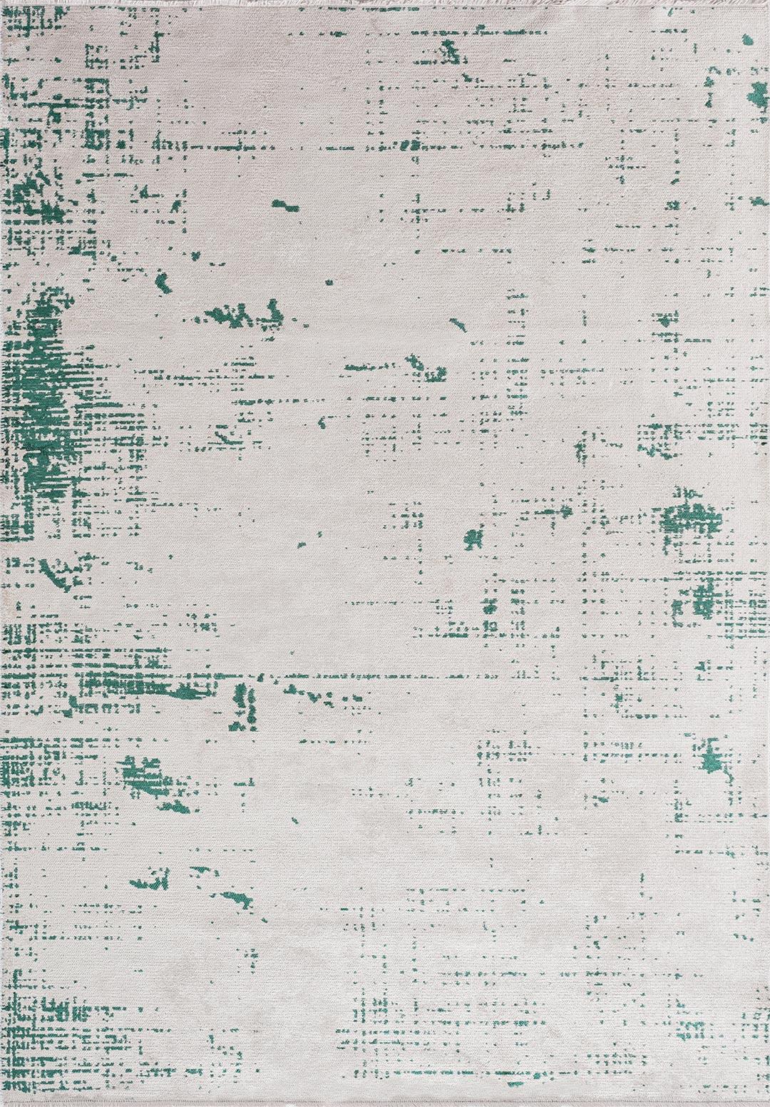 SPACE ECRU - DARK GREEN RUG