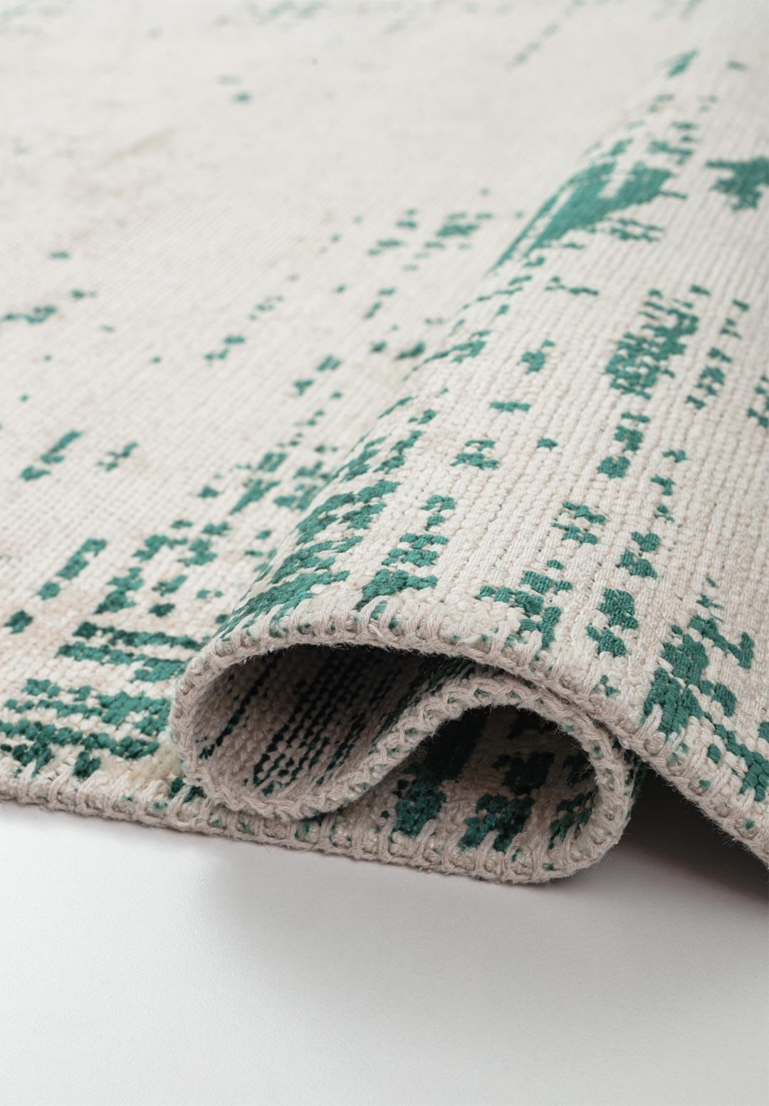 SPACE ECRU - DARK GREEN RUG