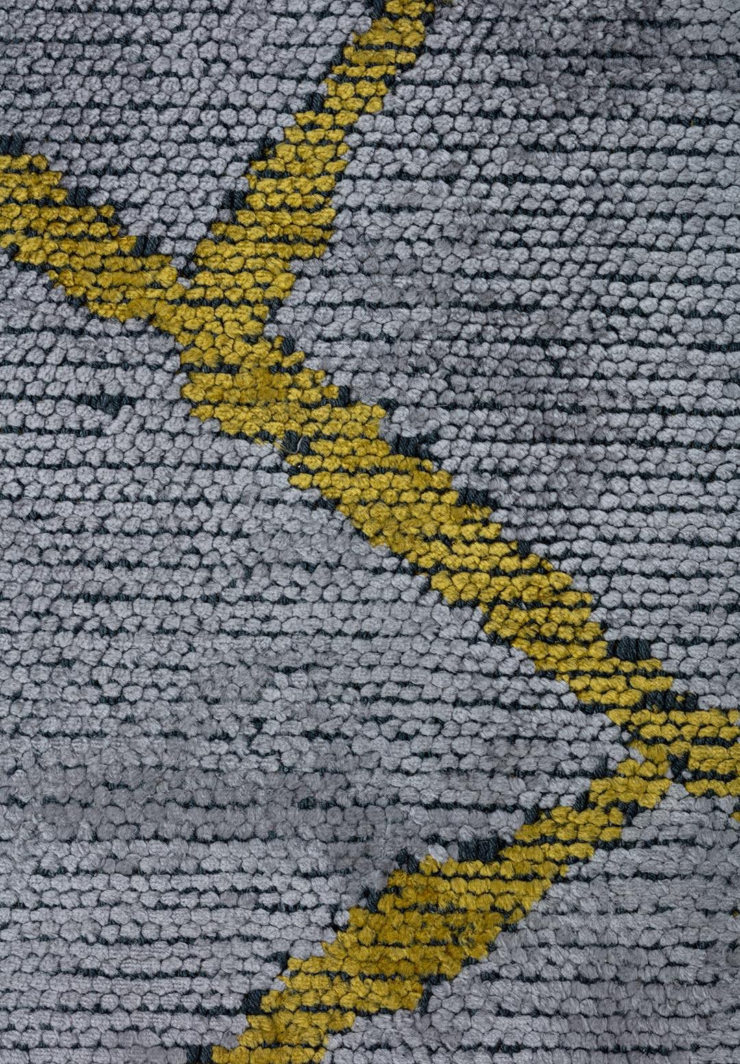 GRID LIGHT GREY - YELLOW RUG